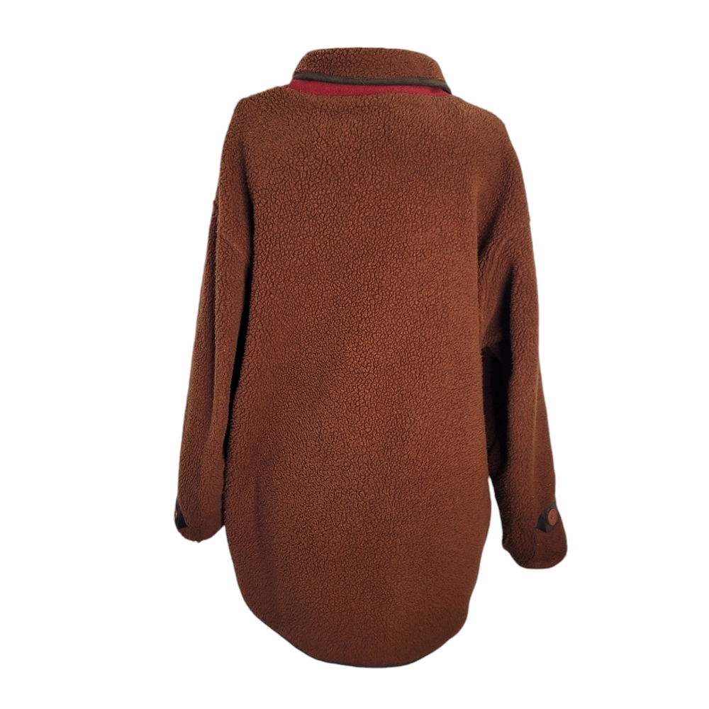 Vintage Reversible brown Cat Out fleece coat with animal print in size XL - Picture 12 of 16